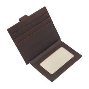 Custom Genuine Leather <b>Card</b> <b>Holder</b> High Quality Men <b>Card</b> <b>Holder</b> <b>Wallet</b> Pocket Mini Smart Slim Crazy Horse Leather - Product Image 4