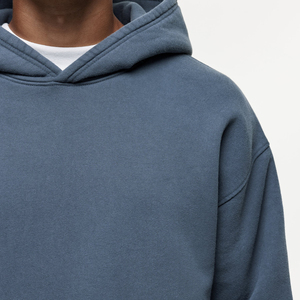 <b>Men's</b> Oversized Hooded Fleece Sweatshirt Solid Color Casual Autumn Wear Regular Fit Pocket Design Knitted Cotton - Product Image 5