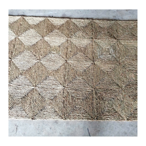 Tapis décoratif tissé à la main en fibres naturelles de jonc de mer pour la maison, le salon, la chambre, la cuisine, revêtement de sol, Vietnam - Product Image 1