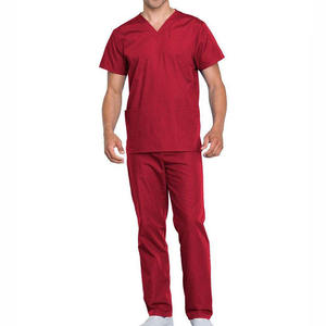 Precio al por mayor OEM Económico Conjuntos de uniformes médicos casuales unisex de moda con estampado, de tela vaquera, con detección de agujas, para uso hospitalario, con logotipo impreso - Product Image 1
