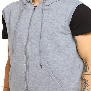 Hoodies de sport personnalisés avec logo imprimé, 100% coton, sans manches, veste de sport pour hommes, sweat-shirt sans manches - Product Image 4