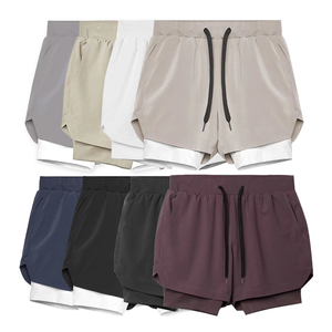 Wholesale Men's Short Gym Wear Shorts Nylon Men's Double <b>Layer</b> Breathable Sports Fitness Gym Shorts - Product Image 1
