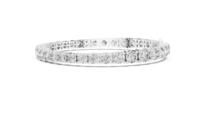 Pulsera de tenis de lujo con diamantes cultivados en laboratorio, corte clásico, chapada en rodio, con cierre oculto, en oro blanco macizo de 18 quilates, ideal para regalo y fiestas. - Product Image 2