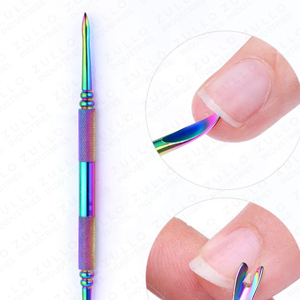 เครื่องมือทำความสะอาดเล็บแบบสองด้านเคลือบไทเทเนียมสีรุ้ง ทำจากสแตนเลสสตีล สำหรับดูแลเล็บมือและเล็บเท้าอย่างมืออาชีพ - Product Image 6