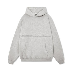 350gsm hommes pull à capuche coton couleur unie sweat à capuche surdimensionné brodé et teint uni pour l'hiver - Product Image 3