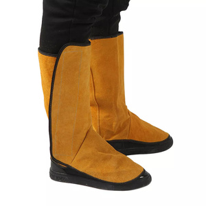 Couvre-chaussures en cuir de vachette pleine fleur robuste, résistant à la chaleur et aux étincelles, pour la lutte contre les incendies et les travaux de construction, vêtements de sécurité professionnels. - Product Image 6