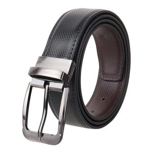 Cinturón de Cuero Vacuno Genuino para Hombre, Estilo 2026, Reversible, Hebilla de Aleación, Logotipo Personalizado, Multifuncional, Transpirable - Product Image 3