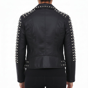 <b>Women</b> Classic Genuine Leather <b>Jacket</b> Ladies Timeless Biker Style Slim Fit <b>Zip</b>-<b>Up</b> Customized Logo Factory Price Wholesale - Product Image 3