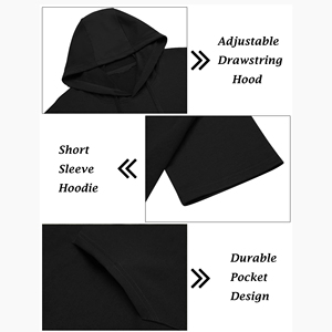Conjunto Deportivo de Sudadera con Capucha y Pantalones Cortos para Hombre, Transpirable, de Verano, 2 Piezas, Estilo Urbano y Casual para Uso Diario - Product Image 2
