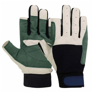 Gants de sécurité en cuir synthétique pour l'entraînement au football, antidérapants, protection UV, design à 2 doigts coupés, couleur et logo personnalisés - Product Image 4