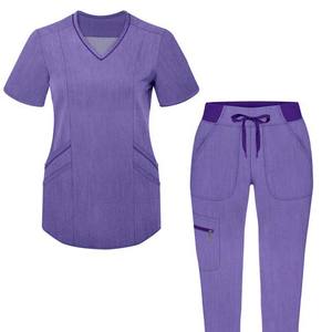 Offre Spéciale – Nouveaux Ensembles d'Uniformes d'Infirmière Blancs et Violets – Blouses Médicales Personnalisées pour Femmes – Respirantes et Anti-Plis - Product Image 1