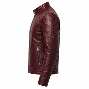 Veste de moto élégante en cuir véritable de qualité supérieure pour homme, vêtement d'extérieur tendance, coupe ajustée moderne, confort de luxe, utilisation quotidienne, coupe-vent - Product Image 5