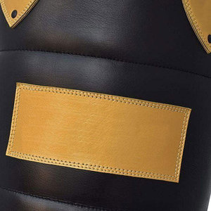 Sac de boxe d'entraînement en similicuir noir avec accents dorés, durable, rempli de sable, pour adultes - Product Image 5