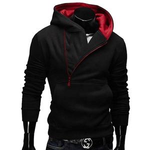 Sudaderas con capucha y sudaderas para hombre Sudadera con capucha de color sólido inclinado de empalme para hombre personalizado con bolsillos de canguro Sudaderas con capucha para hombre - Product Image 5