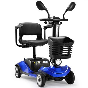 Scooter Elettrico Pieghevole Compatto a 4 Ruote con Cestino e Luce per Viaggi, Facile Mobilità per Disabili - Product Image 5