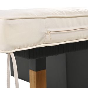 K & K Set di mobili da giardino da esterno in legno di Acacia nero e Beige finitura tavolo da Bar fresco secchio di ghiaccio sedile profondo due sgabelli per - Product Image 1