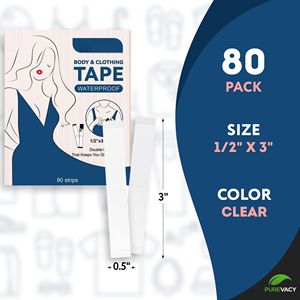 80 Pack Double face nastro adesivo in tessuto adesivo alla moda con nastro adesivo per il corpo in pelle trasparente per l'abbigliamento - Product Image 2