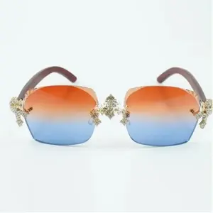 Gafas de Sol Polarizadas sin Montura con Cristales de Colores Arcoíris, Montura con Incrustaciones de Diamantes Moissanite, Protección UV, para Hombre y Mujer - Product Image 5