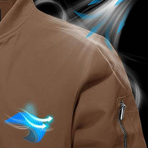 Veste bomber d'hiver en toile patchwork avec logo personnalisé, coupe-vent, imperméable, manches longues, décontractée, unisexe - Product Image 2