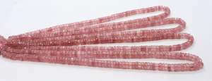 Cuentas Heishi de Cuarzo Fresa Natural AAA de 6 a 7 mm, Cuentas de Cuarzo Fresa Pulidas y Lisas para la Fabricación de Joyería - Product Image 4