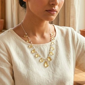 Collar de Gargantilla Bohemia con Perlas de Citrino, Piedra Preciosa Natural, Plata de Ley 925, Hecho a Mano - Product Image 6