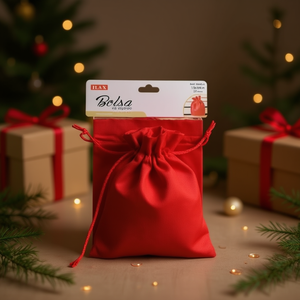 Sacchetto Regalo Ilan 13x18 Cm Rosso con Cordoncino per Regali - Product Image 3