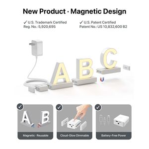 Juego de Letras Magnéticas LED Personalizadas con Iluminación, de 4 a 10 Letras, con Kit de Atenuación Táctil, Tablero de Luz Regulable - Product Image 1