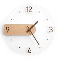 Reloj de Pared Redondo de Madera de Cuarzo de Estilo Antiguo Moderno, Funciona con Batería, Diseño Silencioso para Decoración del Hogar y Sala de Estar