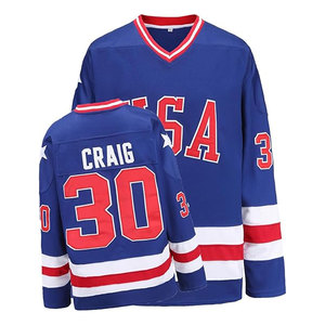 Maillot de l'équipe de hockey sur glace des États-Unis, lettres et numéros brodés de qualité supérieure, style vintage, uniforme de hockey respirant et durable, maillot OEM - Product Image 1