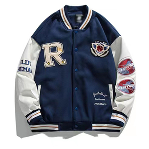 Veste de baseball vintage en laine chenille brodée avec logo personnalisé pour homme, tissu d'hiver, écologique, antistatique, manches vierges - Product Image 1