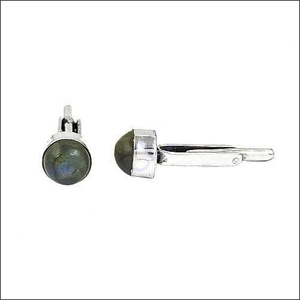 Nouveaux boutons de manchette ronds en pierre de labradorite de mode pour les vêtements pour hommes - Product Image 1