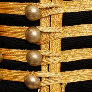 Men's <b>Black</b> <b>Wool</b> Hussar Jacket With Gold Embroidery And Faux Fur Collar Formal Winter <b>Coat</b> For Uniforms - Product Image 6