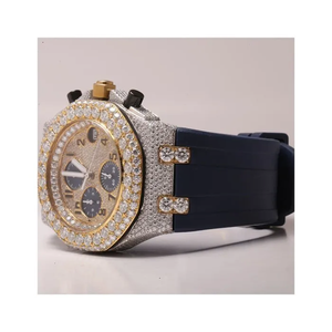 Reloj de Pulsera de Diamantes con Movimiento de Cuarzo Automático VVS Moissanite, Estilo Hip-Hop, Aleación de Acero Inoxidable, 20 mm - Product Image 4