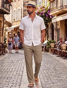 Trendy <b>Men's</b> Casual <b>Lounge</b> <b>Trousers</b> Breathable Cotton Knit Sleep Pants Relaxed Fit Mid Straight Eco-Friendly Quick Dry Homewear - Product Image 2
