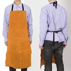 New Design Plain Sleeveless Cowhide Split <b>Leather</b> Welding <b>Apron</b> Heat Spark Resistant High Performance Flame Retardant Custom - Product Image 3