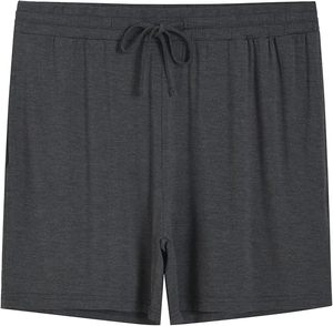 Shorts décontractés pour hommes en coton gris foncé avec cordon de serrage, respirants, tricotés, taille mi-haute, style athlétique avec poches latérales - Product Image 1