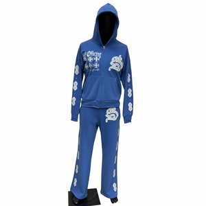 Survêtements de jogging surdimensionnés pour hommes, personnalisés avec des logos brodés en appliqué, écologiques, en molleton 100% coton 400 g/m² - Product Image 5