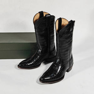 Botas Vaqueras de Cuero Auténtico Hechas a Mano en Pakistán, Botas de Media Pierna para Hombre - Product Image 3