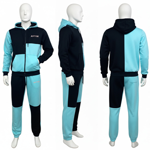 Ensemble de survêtement polaire lourd personnalisé pour homme – Sweat à capuche zippé et pantalon de survêtement en polaire vierge, coupe oversize - Product Image 1