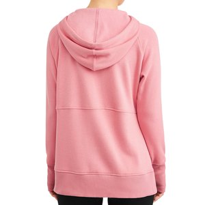 Sweat-shirt à capuche rose pour femme, à manches longues, décontracté, avec cordon de serrage et poche kangourou - Product Image 4