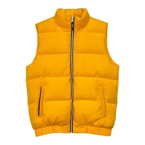 Chaleco Acolchado con Capucha para Hombre, Cierre de Cremallera, Transpirable, Ligero, Ropa de Invierno, Estilo Urbano, 100% Poliéster, Color Sólido - Product Image 3