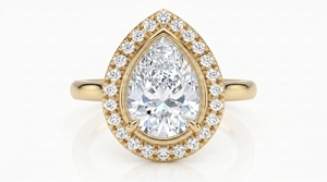 Anillo de Compromiso con Diamante Corte Pera para Mujer, Diamante Clásico Cultivado en Laboratorio - Product Image 1