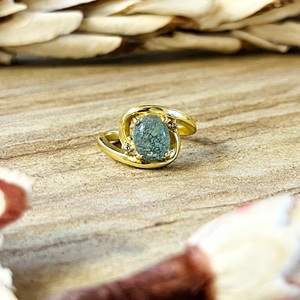 Fashionable <b>Moss</b> <b>Agate</b> <b>Ring</b> Dainty Brass Jewelry for Women 18k Gold Plated Minimalist Wave Swirl <b>Ring</b> for Wholesale/OEM/ODM - Product Image 1