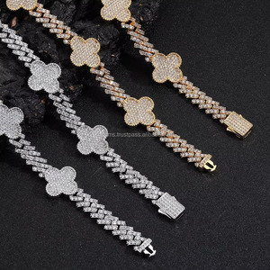 Luxury Gold Plated VVS Moissanite Diamond Jewelry <b>Bracelet</b> IGI Certified EF Quality Brilliant Cut Cuban Chain Fine Jewelry - Product Image 4
