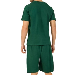 Ensemble t-shirt et short 2 pièces blanc et vert pour hommes, tenue décontractée à manches courtes, streetwear d'été en coton, ensembles de shorts élégants - Product Image 6