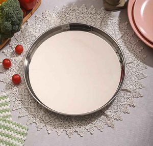 Assiettes en acier inoxydable, vaisselle de service, ustensiles de cuisine pour restaurant, artisanat naturel, design moderne, à bas prix - Product Image 2
