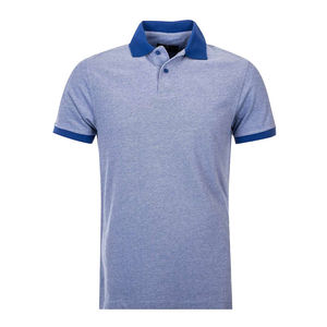 T-shirt en jersey 100 % coton de haute qualité, tricoté uni, brodé, séchage rapide, décontracté, manches courtes, boutonné, logo personnalisé sur le devant, 200g - Product Image 1