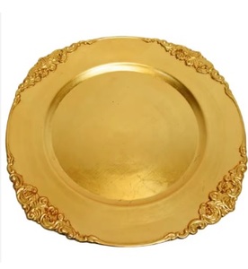 Assiette de présentation dorée faite à la main, design de luxe, de fabricant indien, vaisselle en plastique de qualité supérieure à prix raisonnable - Product Image 6