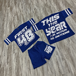 Conjunto Deportivo de Verano de 2 Piezas Personalizable para Hombre, Estilo Casual con Pedrería, Camiseta 100% Algodón y Pantalones Cortos, Logotipo Impreso de Fábrica - Product Image 2