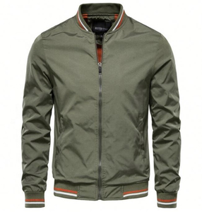 Men's Lightweight Bomber Jacket Casual Outdoor <b>Zip</b> Jacket Custom Clothing Manufacturer Bomber Jackets - Product Image 5